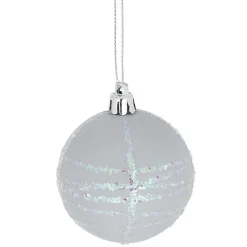 Gifi Boule de Noël pastel à rayures pailletées x 6^ Décoration Sapin