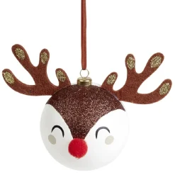 Gifi Boule de Noël renne kawaii Ø8cm^ Décoration Sapin