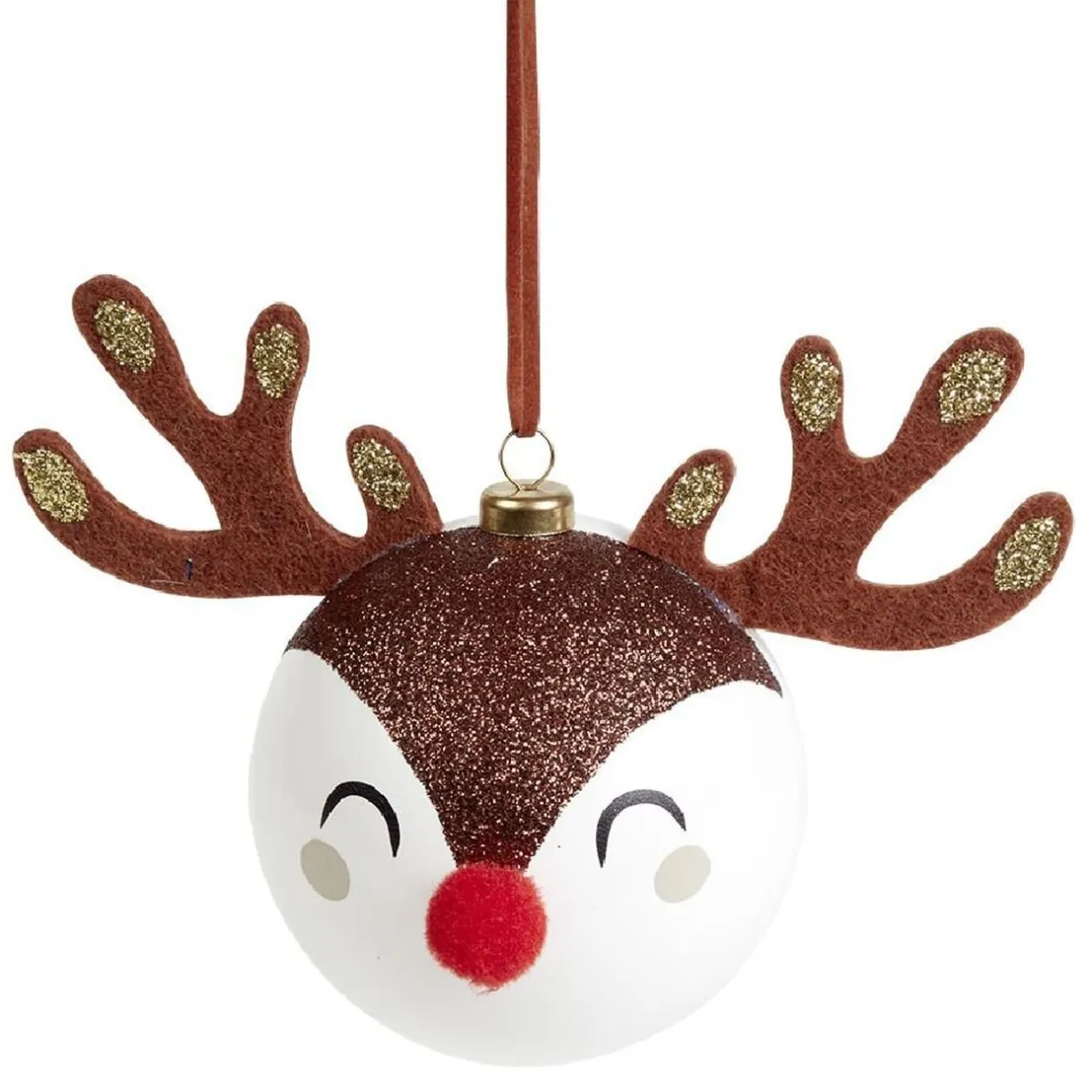 Gifi Boule de Noël renne kawaii Ø8cm^ Décoration Sapin