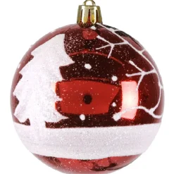 Gifi Boule de Noël rouge blanche x4^ Décoration Sapin