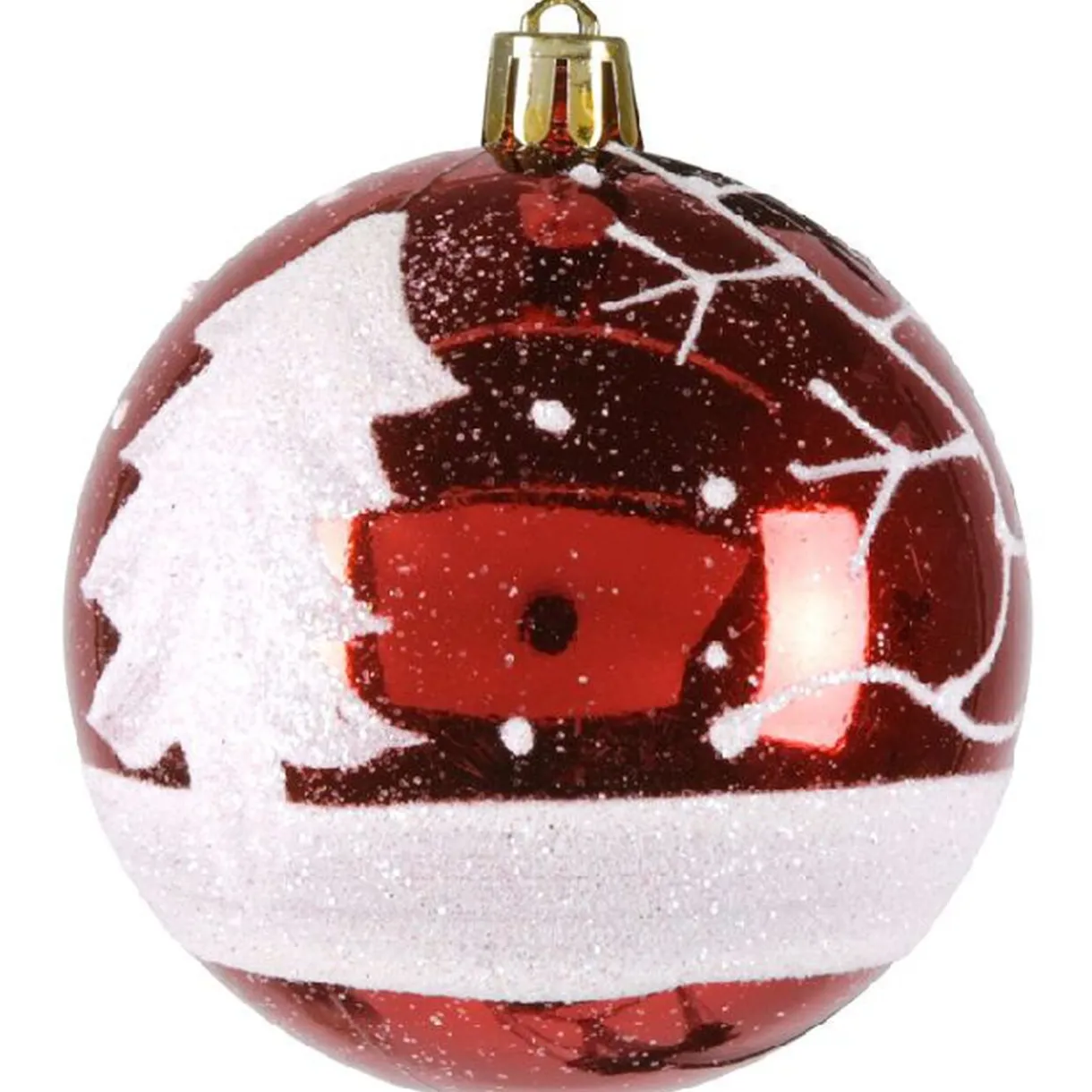 Gifi Boule de Noël rouge blanche x4^ Décoration Sapin