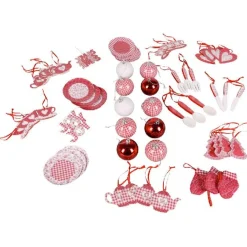 Gifi Boule de Noël rouge blanche et suspension x60^ Décoration Sapin