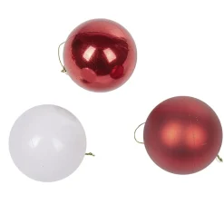 Sale Gifi Boule de Noël rouge et blanche x10
