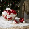 Discount Gifi Boule de Noël rouge et blanche x50