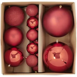 Gifi Boule de Noël rouge x15^ Décoration Sapin