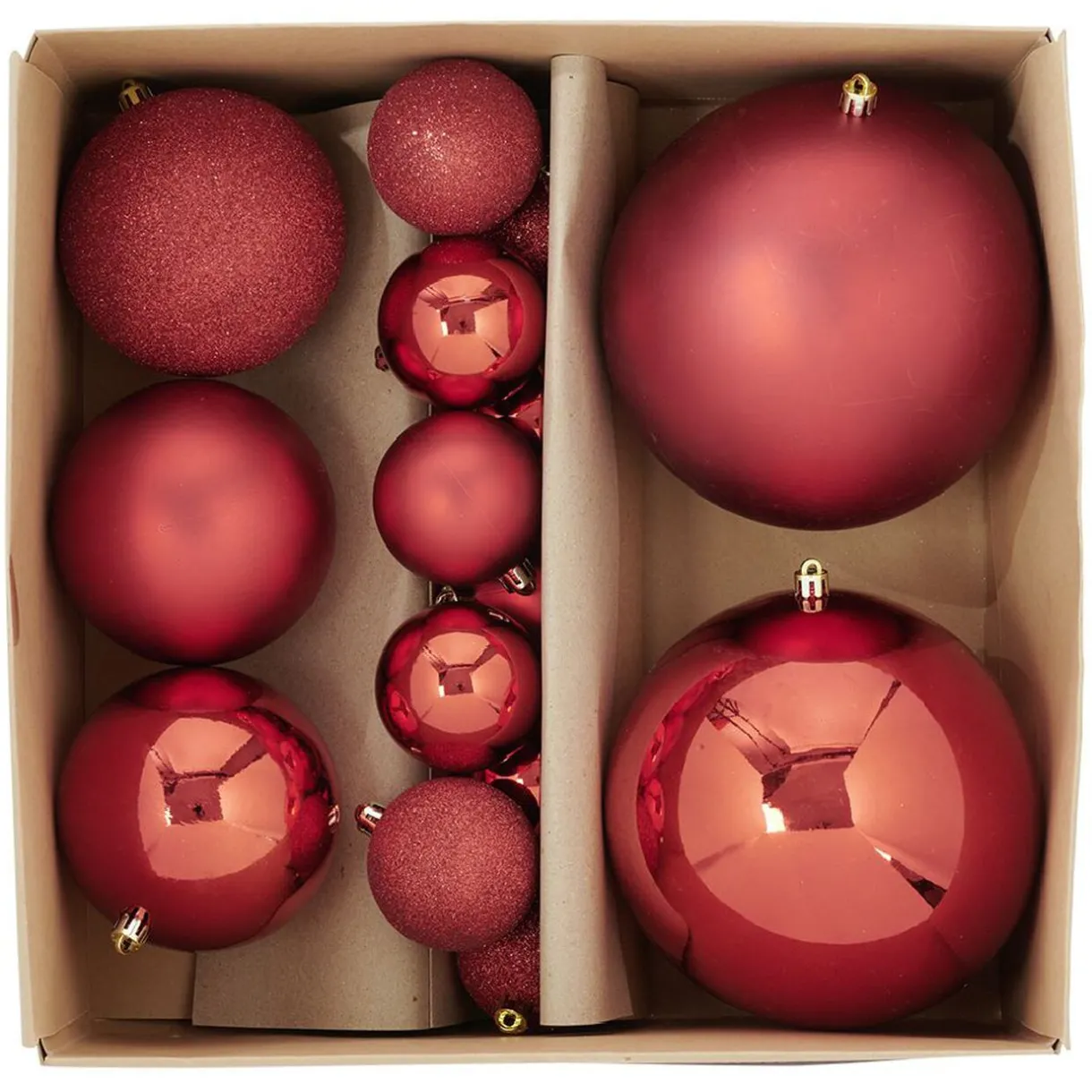 Gifi Boule de Noël rouge x15^ Décoration Sapin