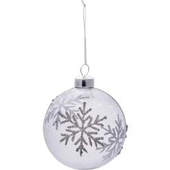 Gifi Boule de Noël étoile ou flocon en verre^ Décoration Sapin