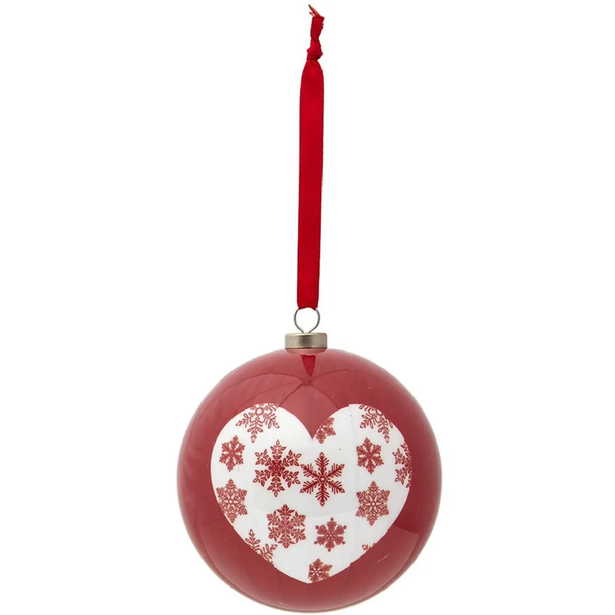 Gifi Boule de Noël traditionnelle rouge et blanche^ Décoration Sapin