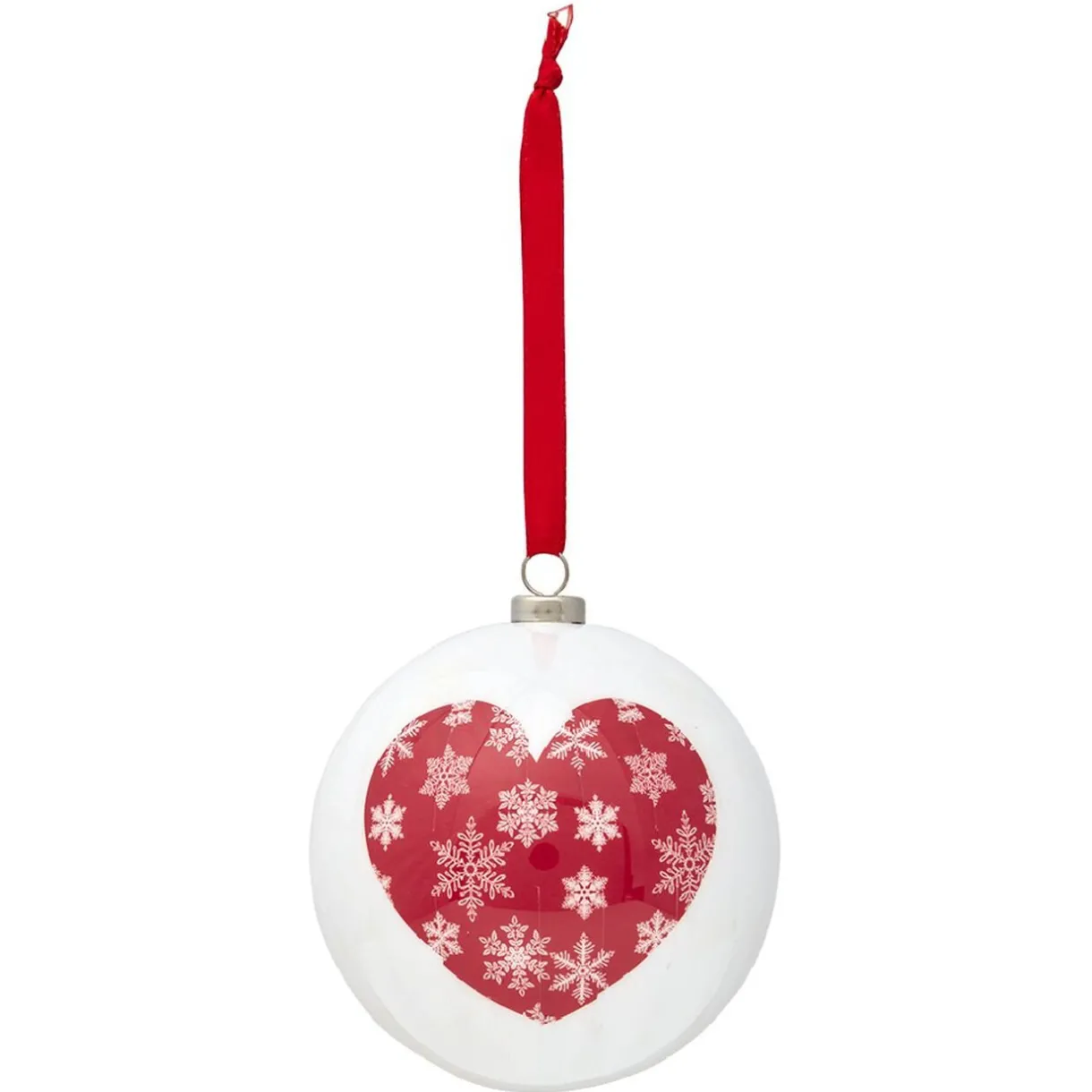 Gifi Boule de Noël traditionnelle rouge et blanche^ Décoration Sapin