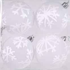 Gifi Boule de Noël transparente blanche x4^ Décoration Sapin