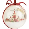 Discount Gifi Boule de Noël transparente déco village rouge