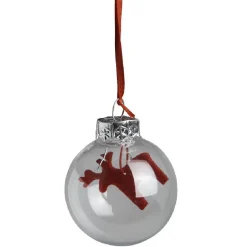 Gifi Boule de Noël transparente avec insert rouge^ Décoration Sapin