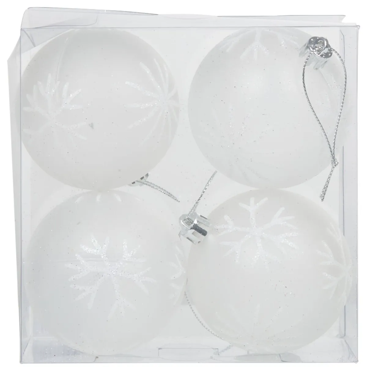 Gifi Boule de Noël transparente motifs flocons x4^ Décoration Sapin