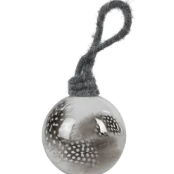 Gifi Boule de Noël transparente avec plume à l’intérieur^ Décoration Sapin