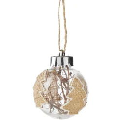 Gifi Boule de Noël transparente avec timbres^ Décoration Sapin