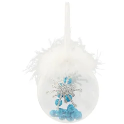 Online Gifi Boule de Noël transparente avec plumes