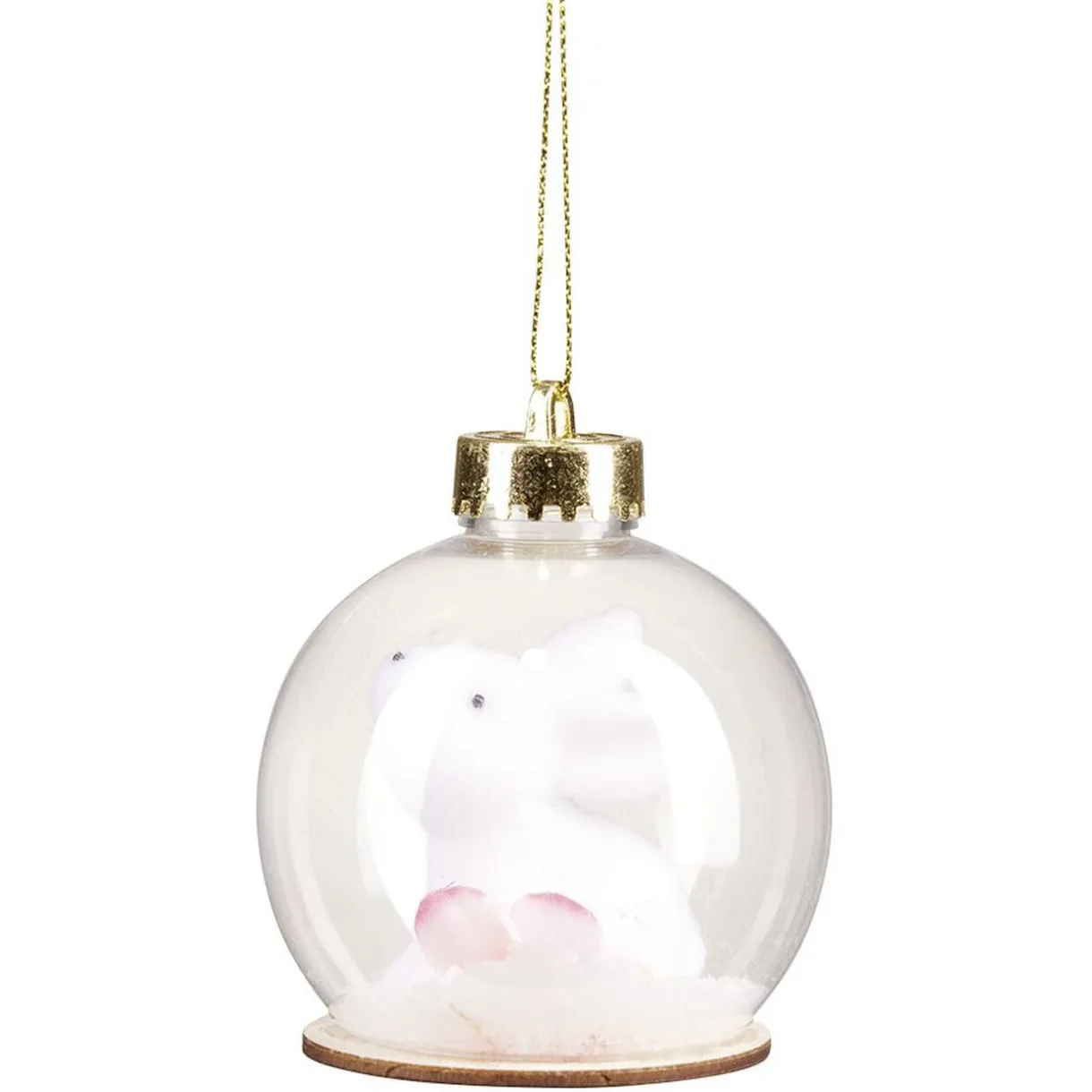 New Gifi Boule de Noël transparente intérieur lapin blanc Ø8cm