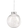 Gifi Boule de Noël transparente motif arbre blanc intérieur neige Ø8 cm^ Décoration Sapin