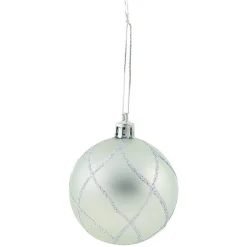 Gifi Boule de Noël vert pailleté argenté x6^ Décoration Sapin