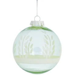 Gifi Boule de Noël vert pailleté argenté x4^ Décoration Sapin