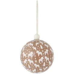 Hot Gifi Boule de Noël village et cheval beige et blanc Ø8cm - 3 modèles