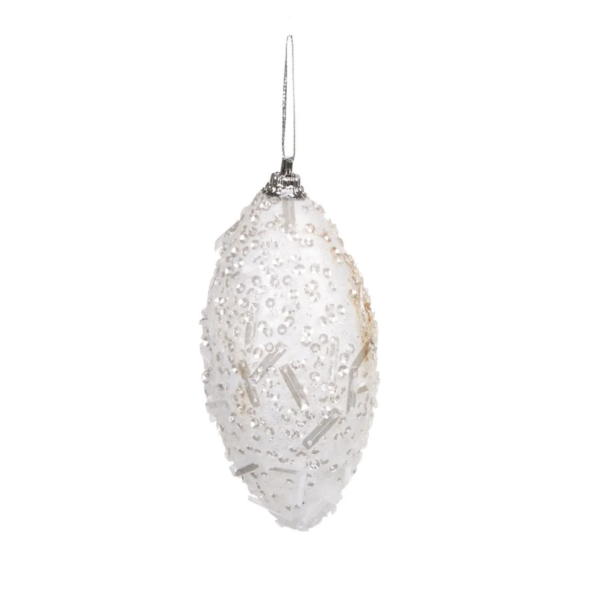 Hot Gifi Boule et goutte sapin Noël blanc argent relief