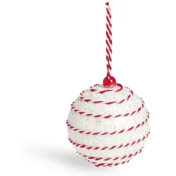 Sale Gifi Boule Noël ruban torsadé Ø8cm rouge et blanc - 2 modèles
