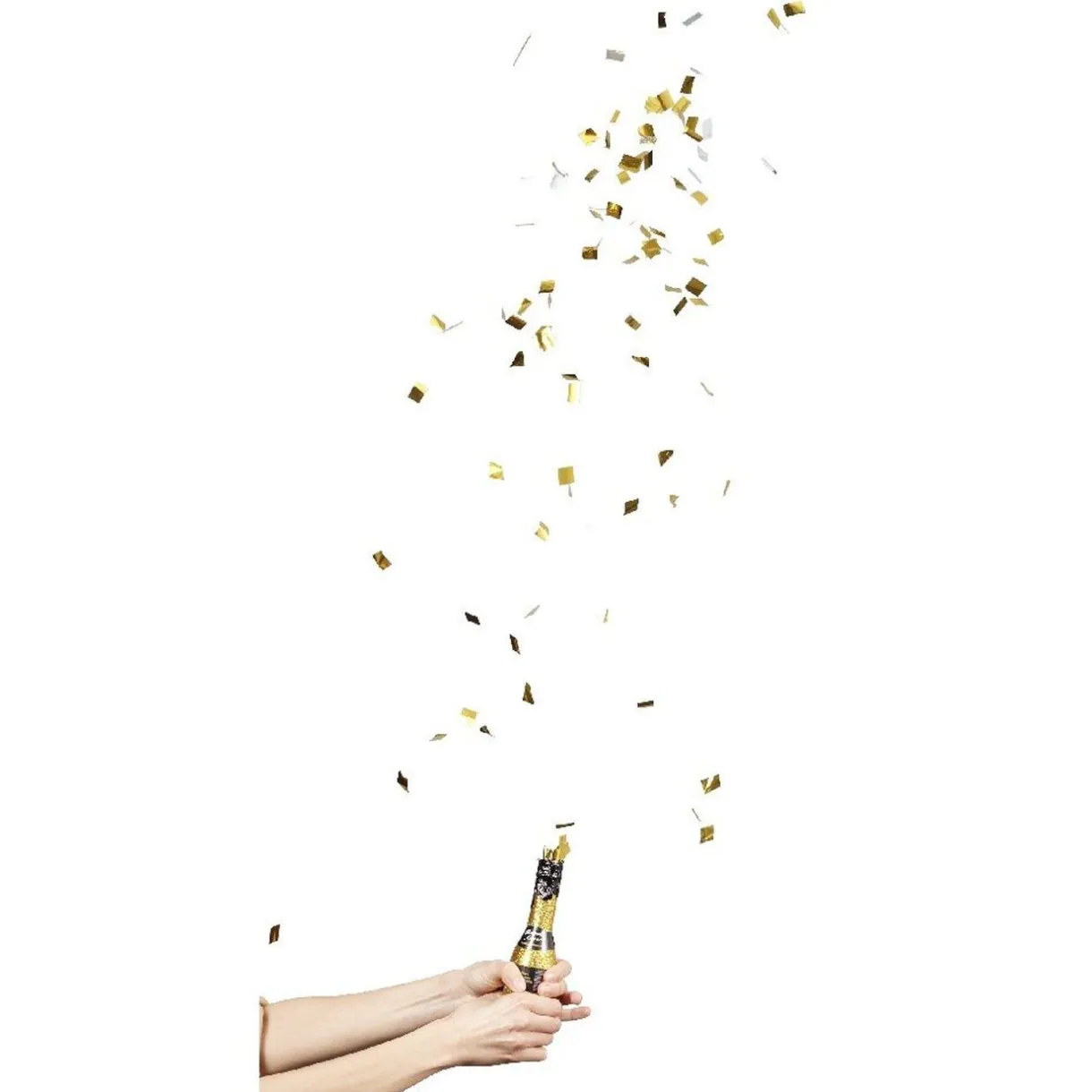 Outlet Gifi Bouteille à confettis doré forme bouteille H. 16 cm