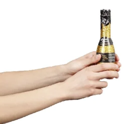 Outlet Gifi Bouteille à confettis doré forme bouteille H. 16 cm