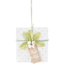 Gifi Cadeau de Noël à suspendre blanc^ Décoration Sapin