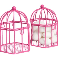 Sale Gifi Cage à dragées rose fuchsia x2
