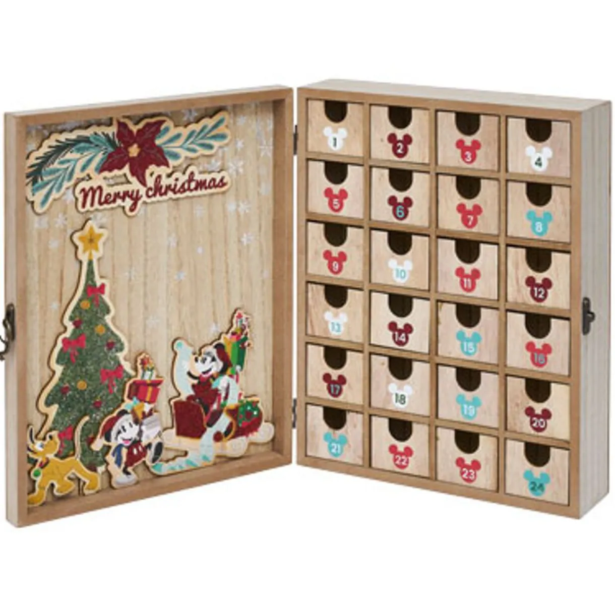 Gifi Calendrier de l'avent à remplir Disney Mickey en bois^ Loisirs Créatifs Et Emballage Cadeau
