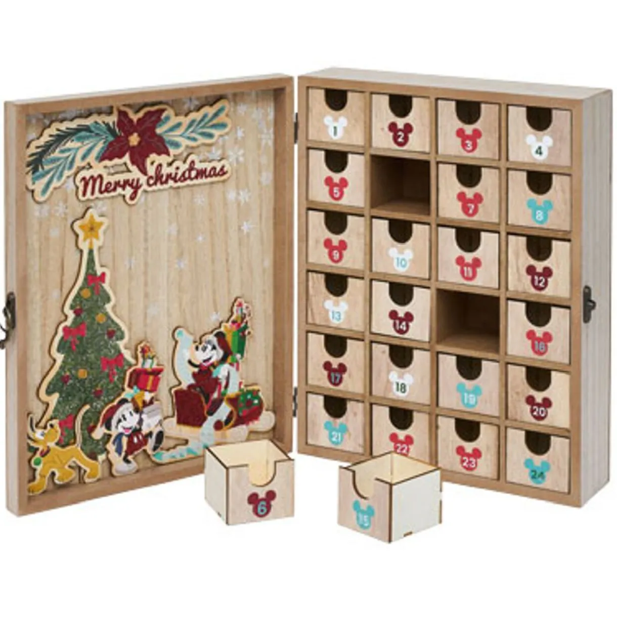 Gifi Calendrier de l'avent à remplir Disney Mickey en bois^ Loisirs Créatifs Et Emballage Cadeau