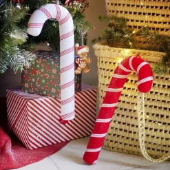 Clearance Gifi Canne à sucre déco Noël à suspendre blanche H40cm