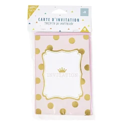 Gifi Carte d'invitation rose et doré à poids avec enveloppe x 8^ Loisirs Créatifs Et Emballage Cadeau