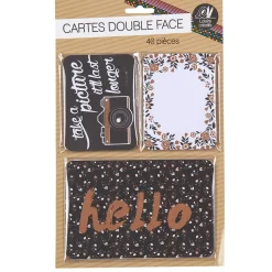 Gifi Carte imprimée double face noir doré x40^ Loisirs Créatifs Et Emballage Cadeau
