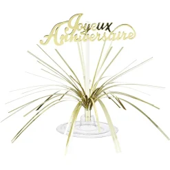 New Gifi Centre de table "Joyeux anniversaire" doré