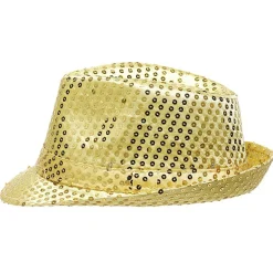 Best Gifi Chapeau à sequins avec led doré ou argenté