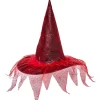 Sale Gifi Chapeau de sorcière et toiles d'araignées Halloween rouge