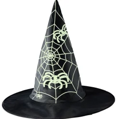 Sale Gifi Chapeau de sorcière imprimé toile d'araignée phosphorescent Ø40cm