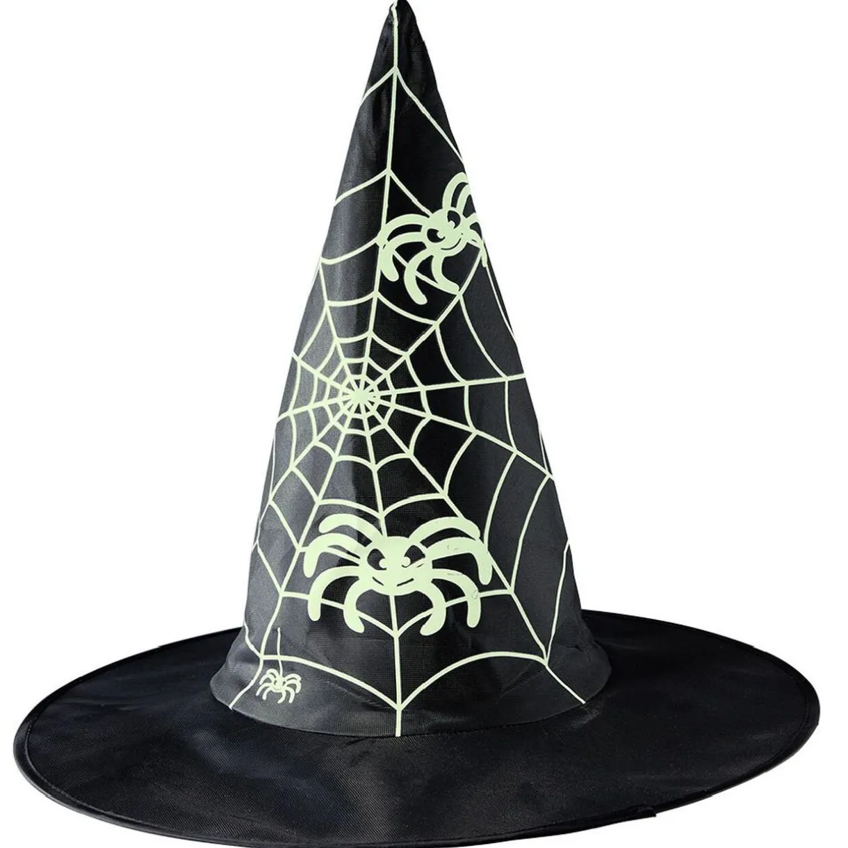 Sale Gifi Chapeau de sorcière imprimé toile d'araignée phosphorescent Ø40cm