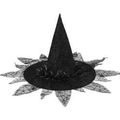 Best Gifi Chapeau de sorcière noir avec toiles d'araignées