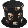Best Gifi Chapeau haut de forme avec crânes pour déguisement adulte
