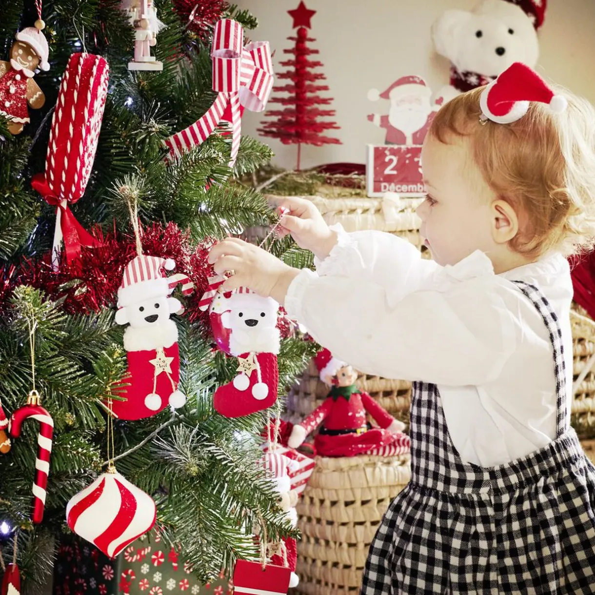 Clearance Gifi Chaussette de Noël en bois à suspendre "Mon 1er Noël" 8,5x9,5cm