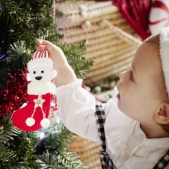 Clearance Gifi Chaussette de Noël en bois à suspendre