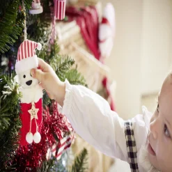 Clearance Gifi Chaussette de Noël en bois à suspendre