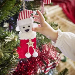 Clearance Gifi Chaussette de Noël en bois à suspendre