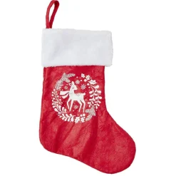 Gifi Chaussette de Noël lumineuse rouge et blanche H38cm^ Décoration Sapin