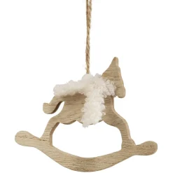 Gifi Cheval à bascule déco à suspendre en bois H.9 cm^ Décoration Sapin