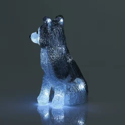 Gifi Chien husky assis lumineux 12 LED blanc froid H17 cm^ Décoration Extérieure De Noël